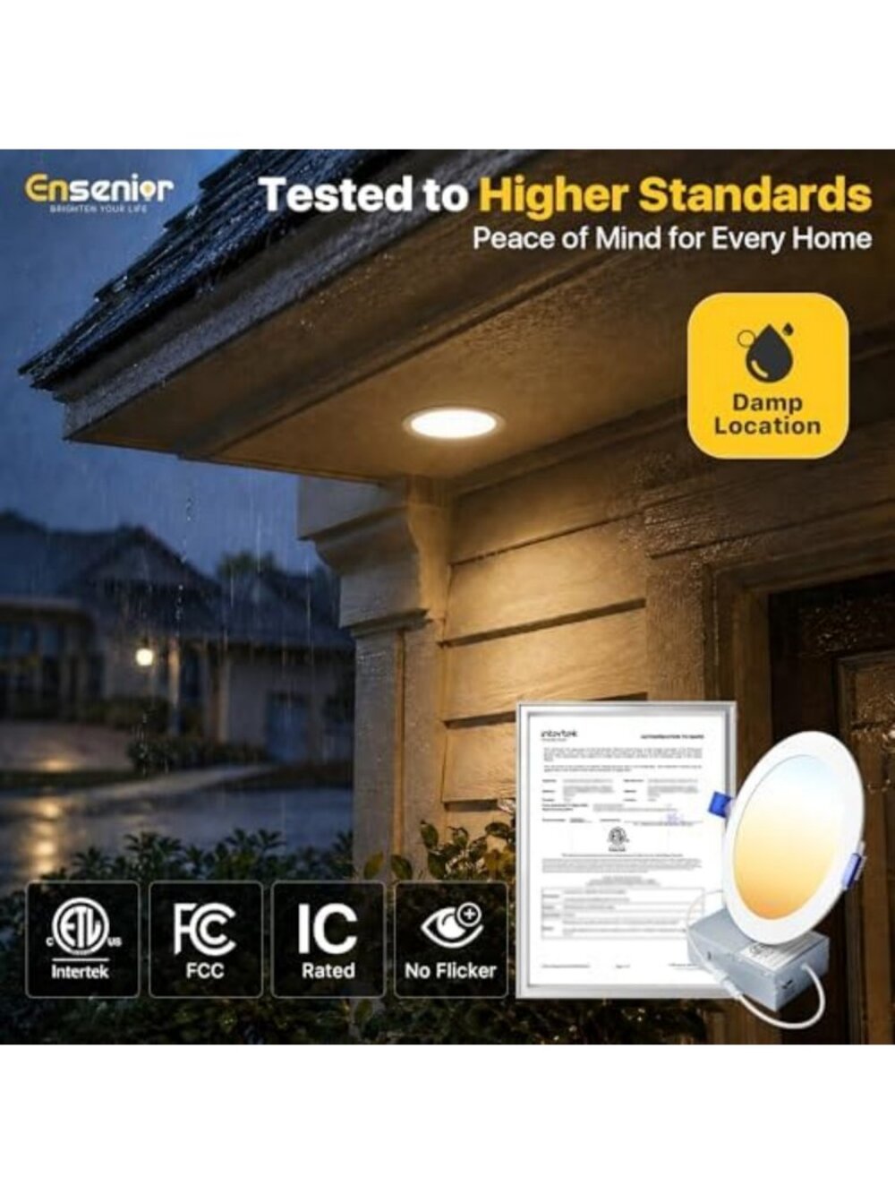 6 Inch LED Recessed Ceiling Light - 5CCT Color Temperature, 1200LM, Energy - Picture 5 of 6